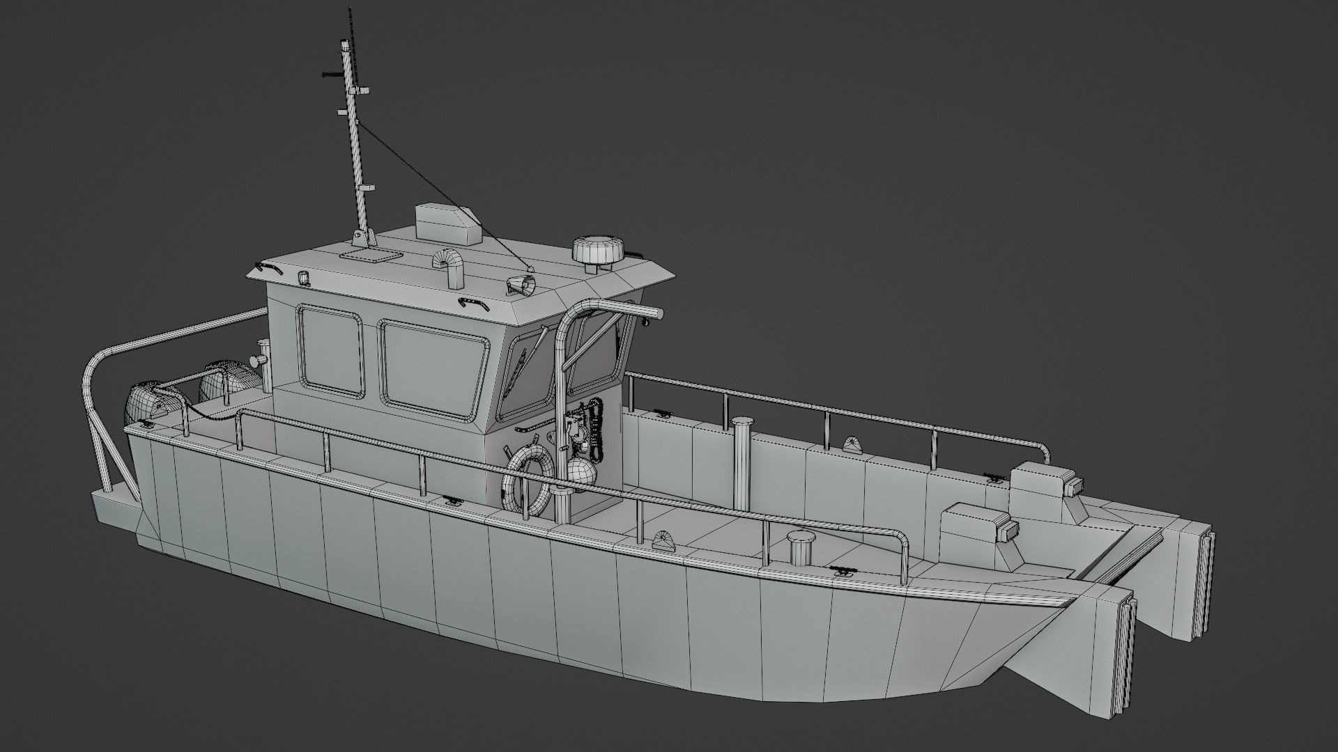 Pollution Response Vessel Low-poly 3D model_9