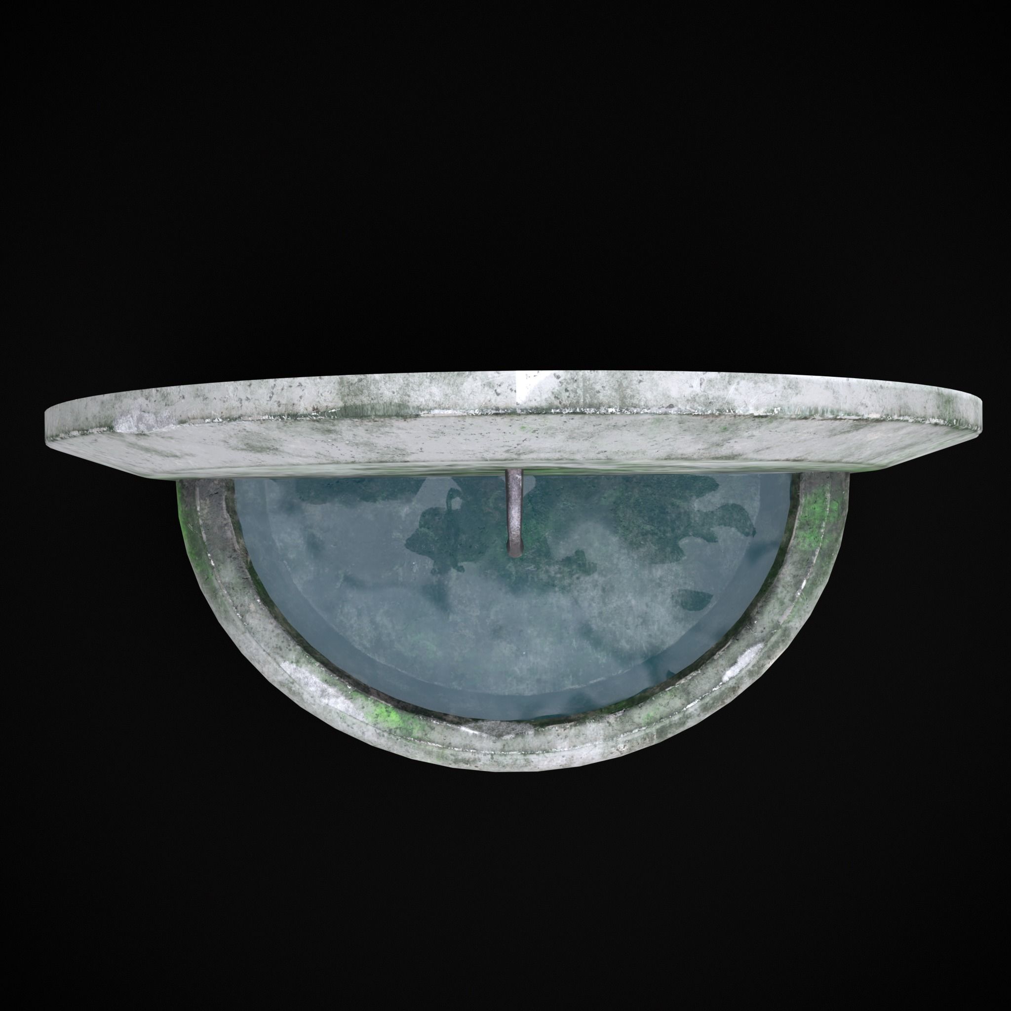 Round Floral Wall Fountain Low-poly 3D model_5
