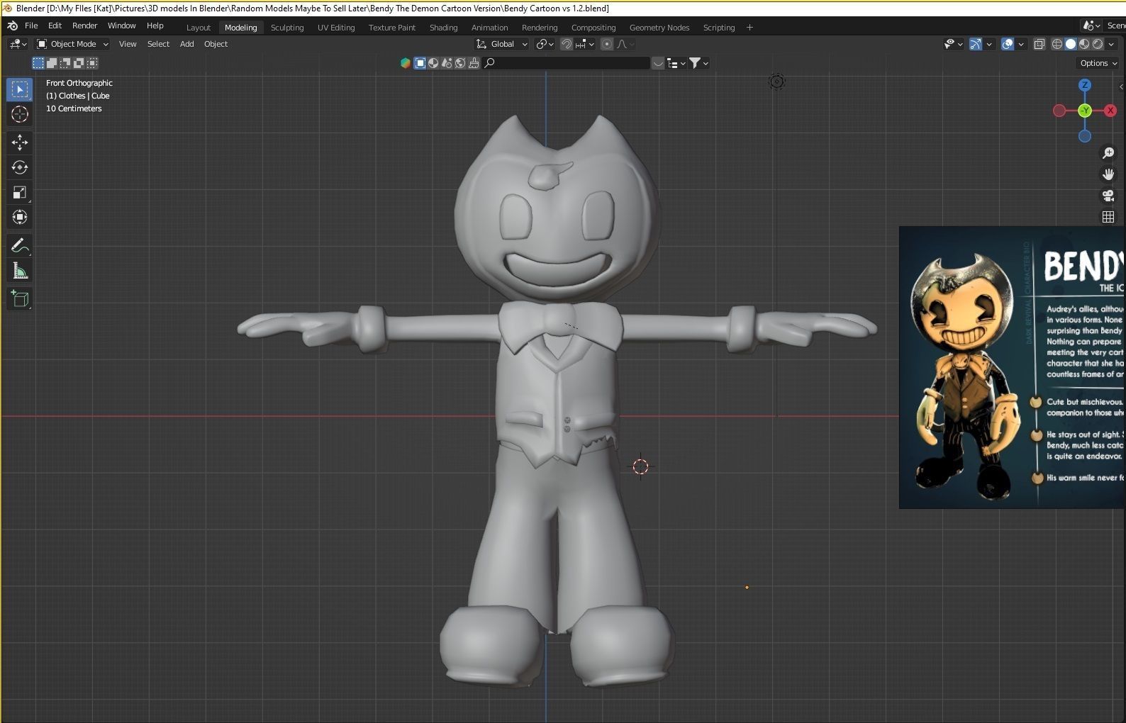 Bendy The Demon Cartoon BATDR Low-poly 3D model_1