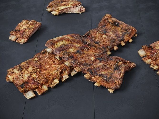 Grilled Ribs 3D model 4