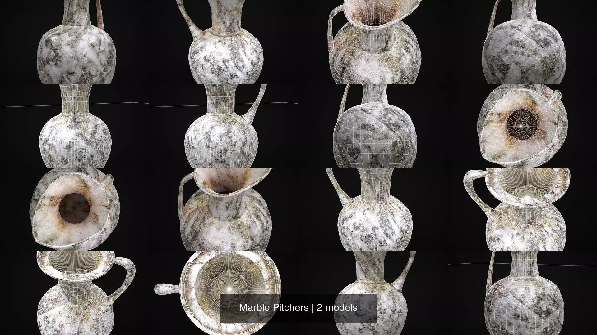 Marble Pitchers 3D Model Collection_3