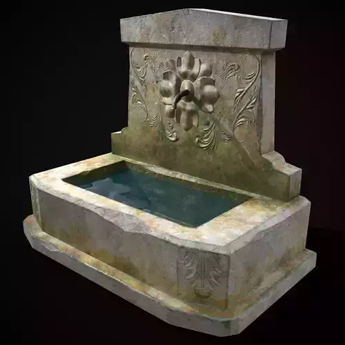 Floral Wall Fountain  Low-poly 3D model