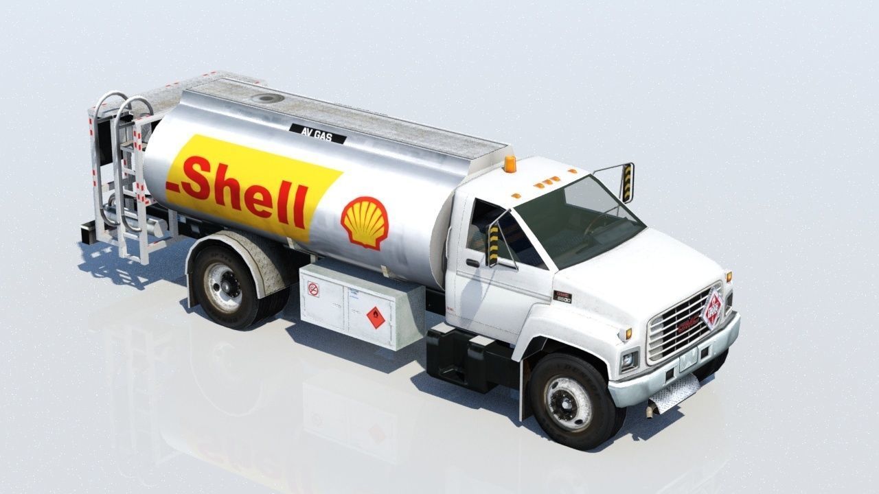 US Airport Fuel Truck 2300 gal Low-poly Static Low-poly 3D model_1