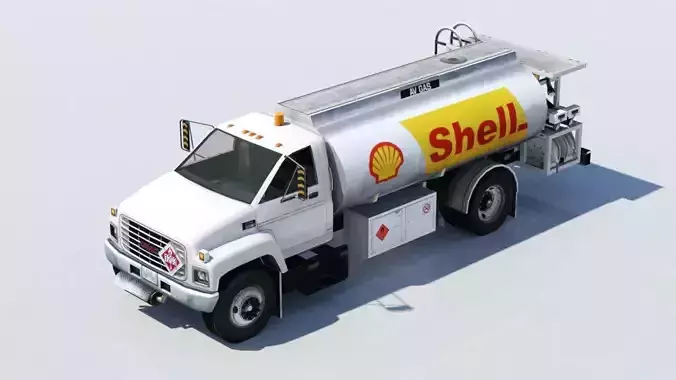 GMC Airport Fuel Truck 2300 gal Low-poly Low-poly 3D model