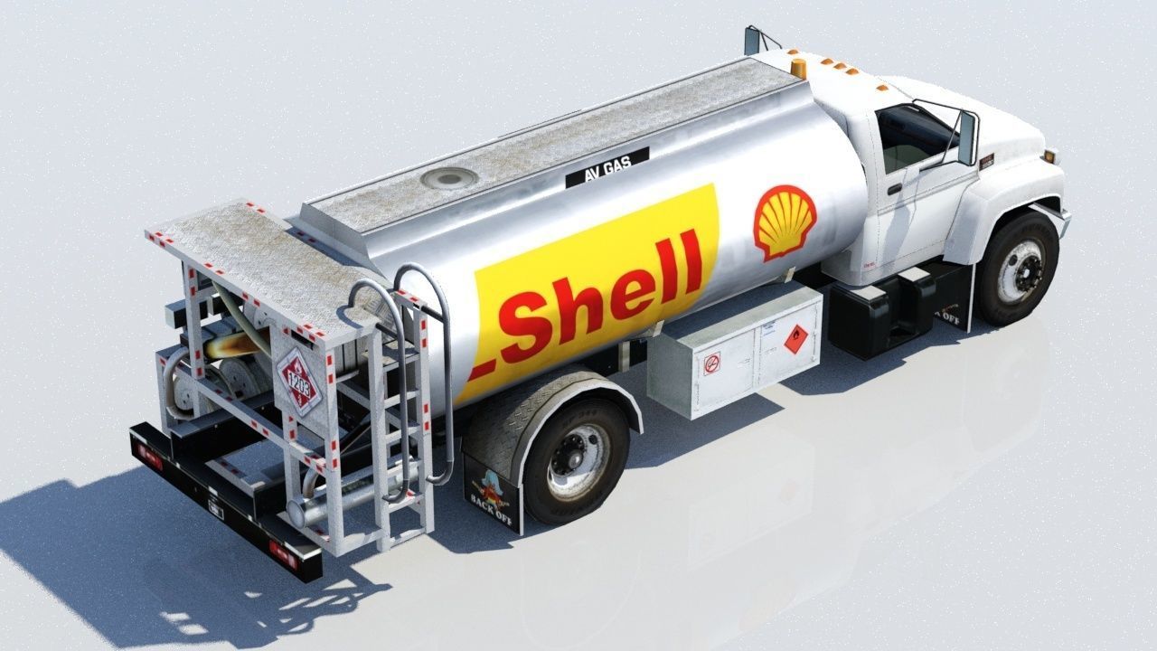 US Airport Fuel Truck 2300 gal Low-poly Static Low-poly 3D model_3