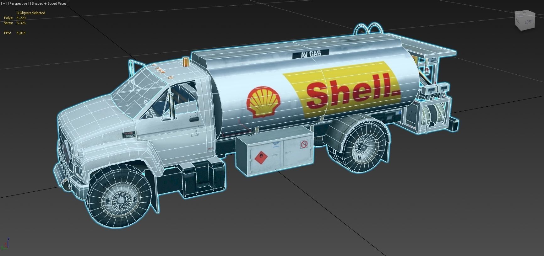 US Airport Fuel Truck 2300 gal Low-poly Static Low-poly 3D model_8