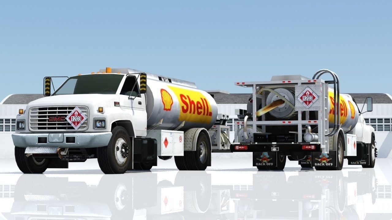 US Airport Fuel Truck 2300 gal Low-poly Static Low-poly 3D model_7