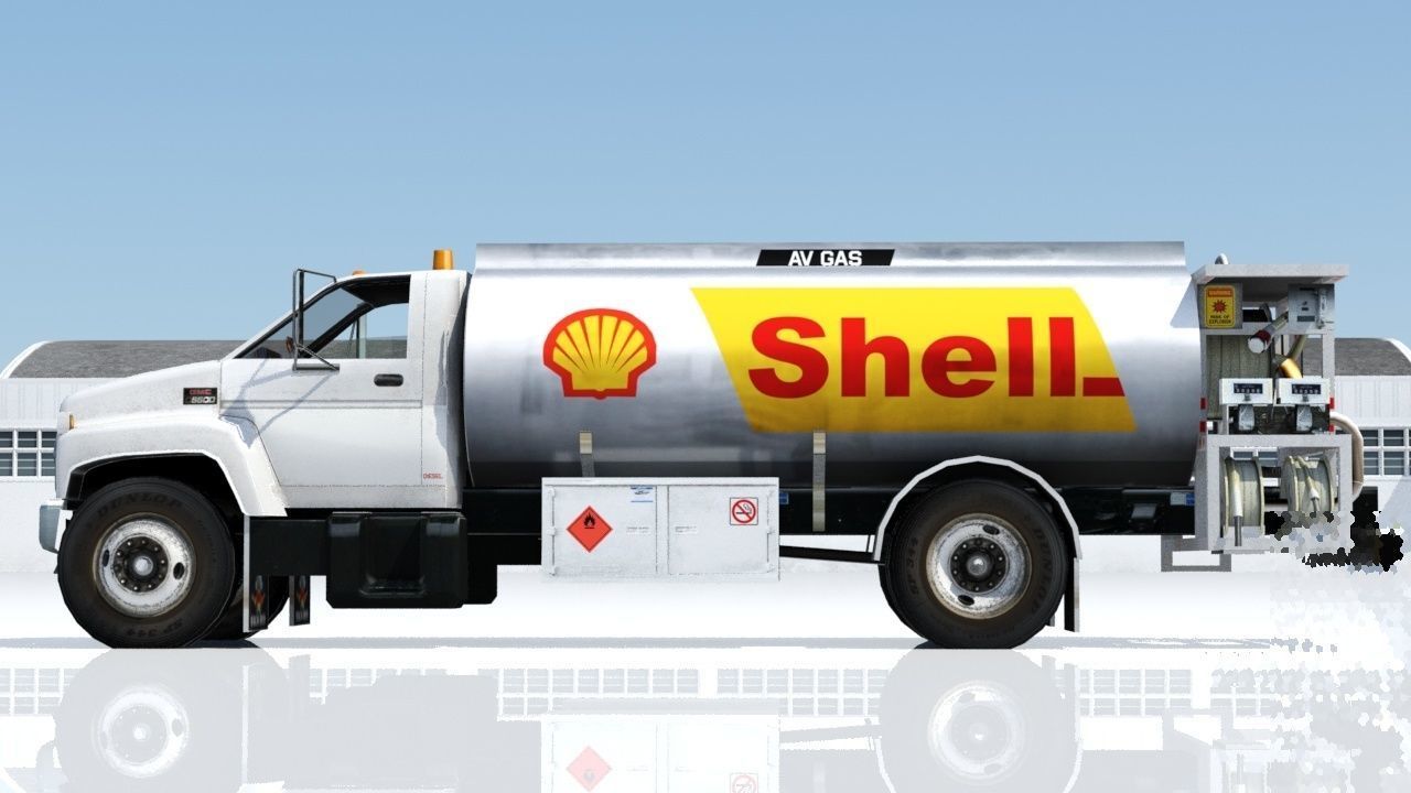 US Airport Fuel Truck 2300 gal Low-poly Static Low-poly 3D model_5