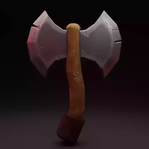 Stylized Low Poly PBR Axe  Game Ready