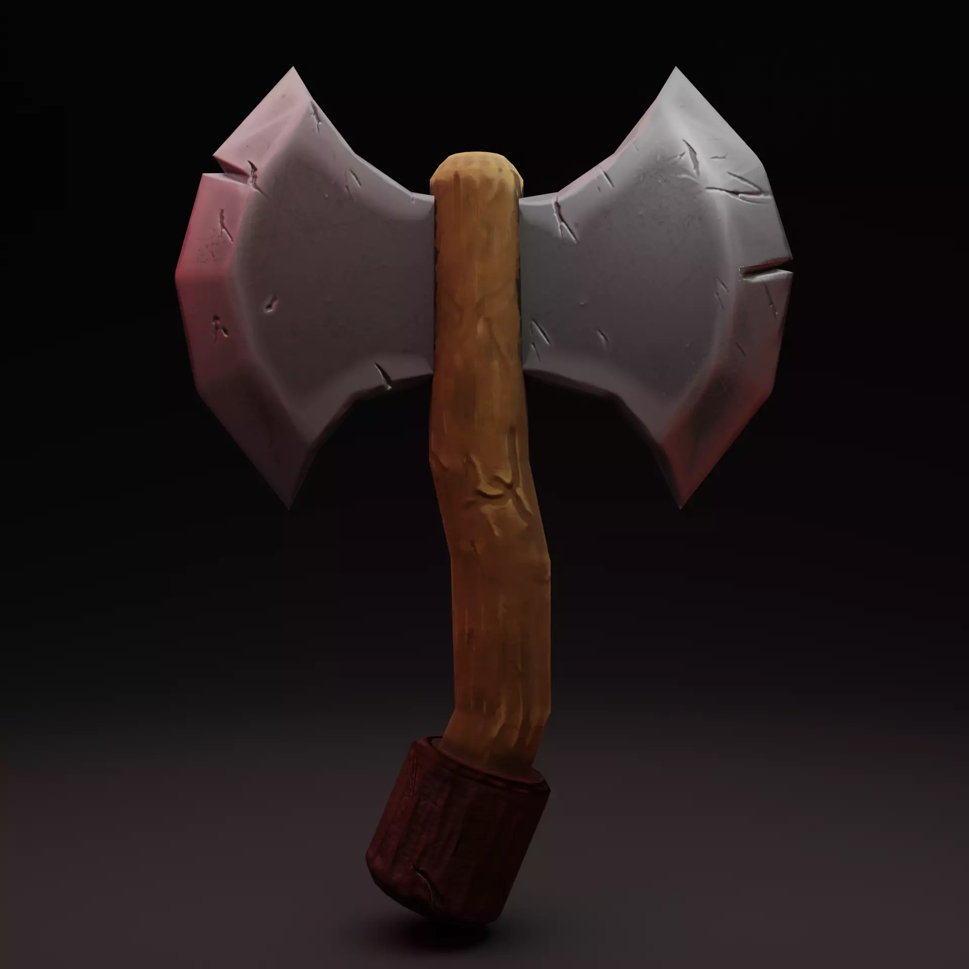 Stylized Low Poly PBR Axe  Game Ready Low-poly 3D model_0