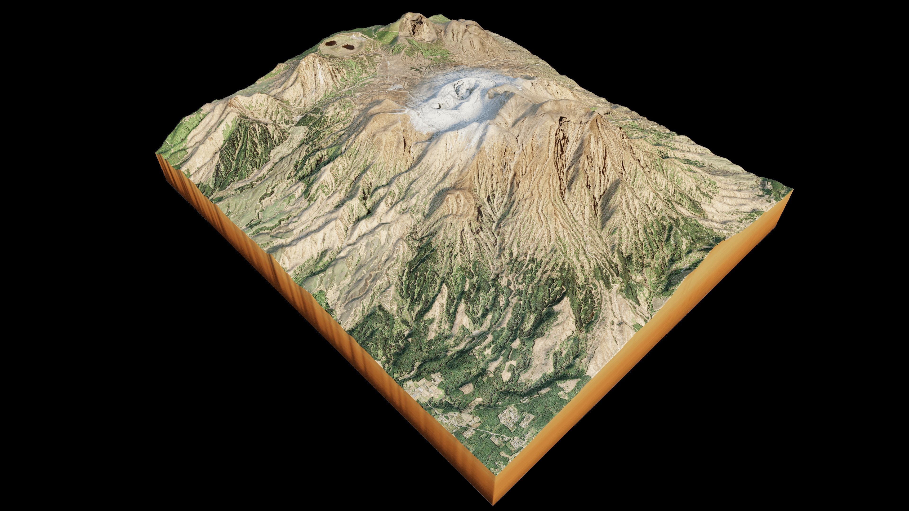 Mount Aso Nakadake terrain 3d 3D model_6
