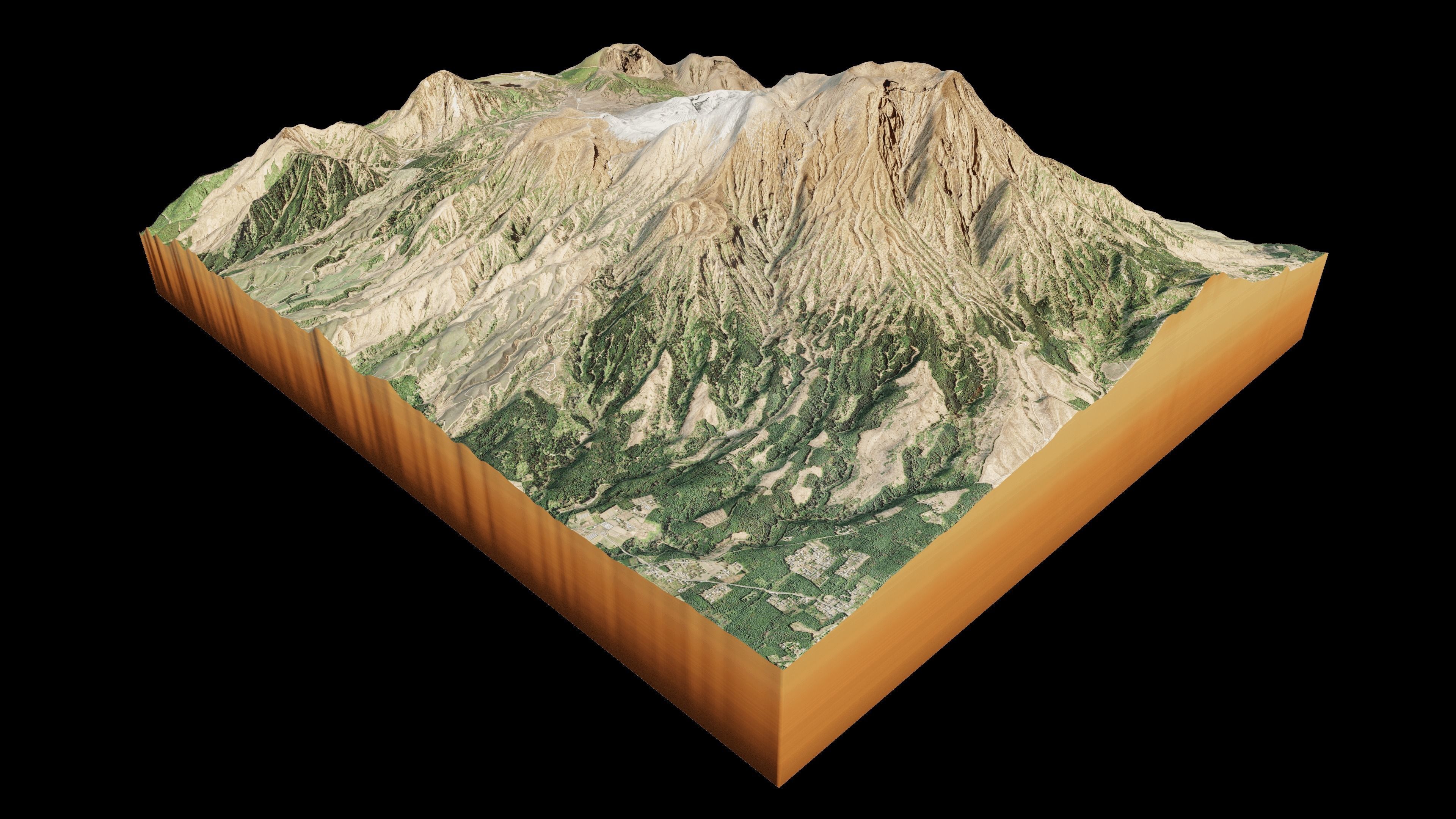 Mount Aso Nakadake terrain 3d 3D model_5
