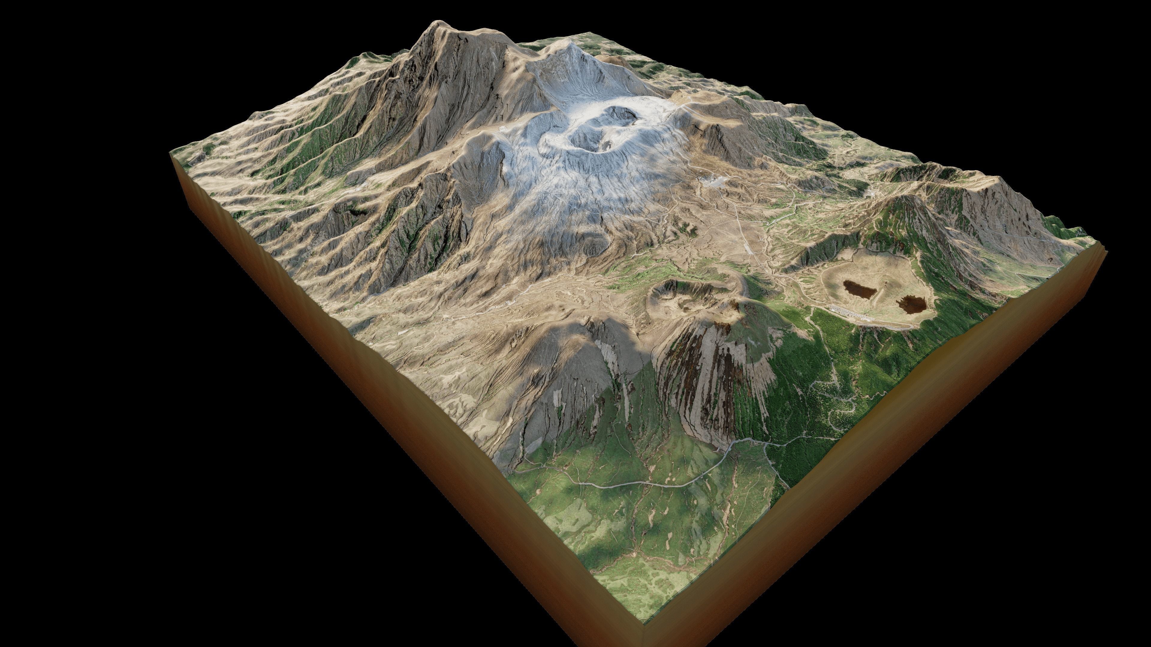 Mount Aso Nakadake terrain 3d 3D model_10