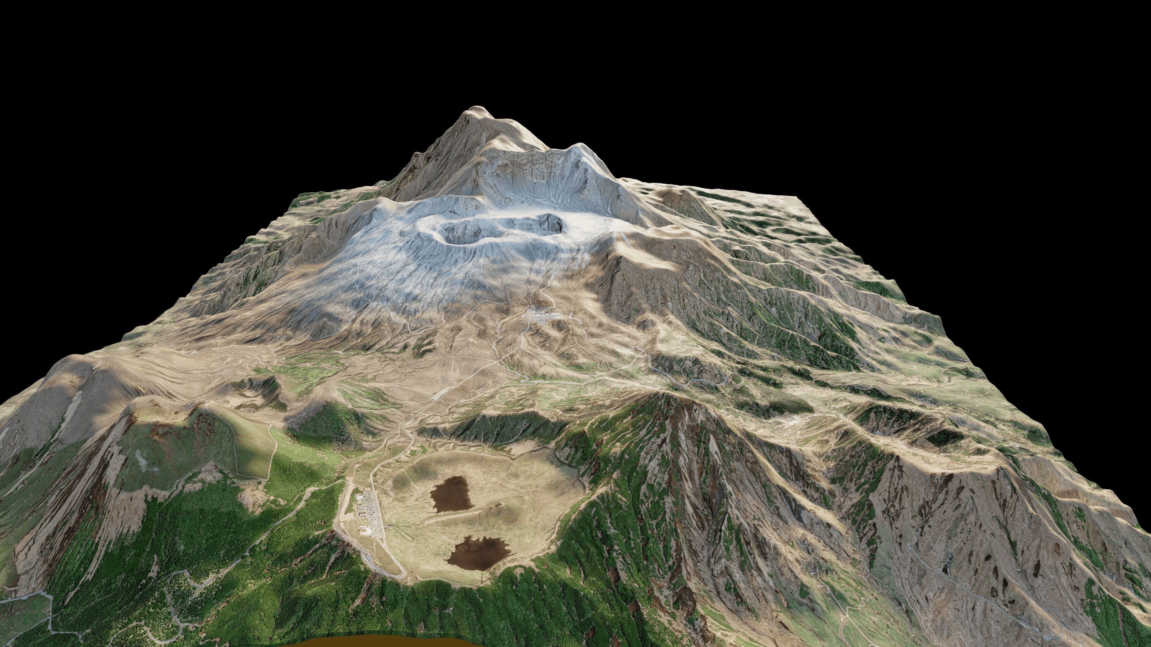 Mount Aso Nakadake terrain 3d 3D model_1