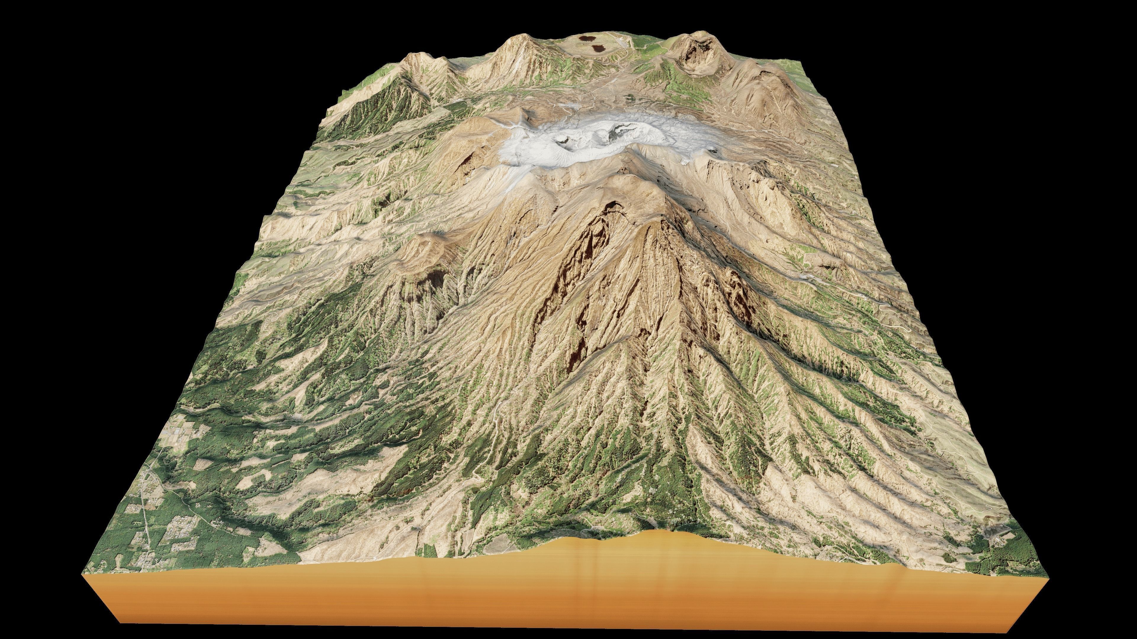 Mount Aso Nakadake terrain 3d 3D model_7