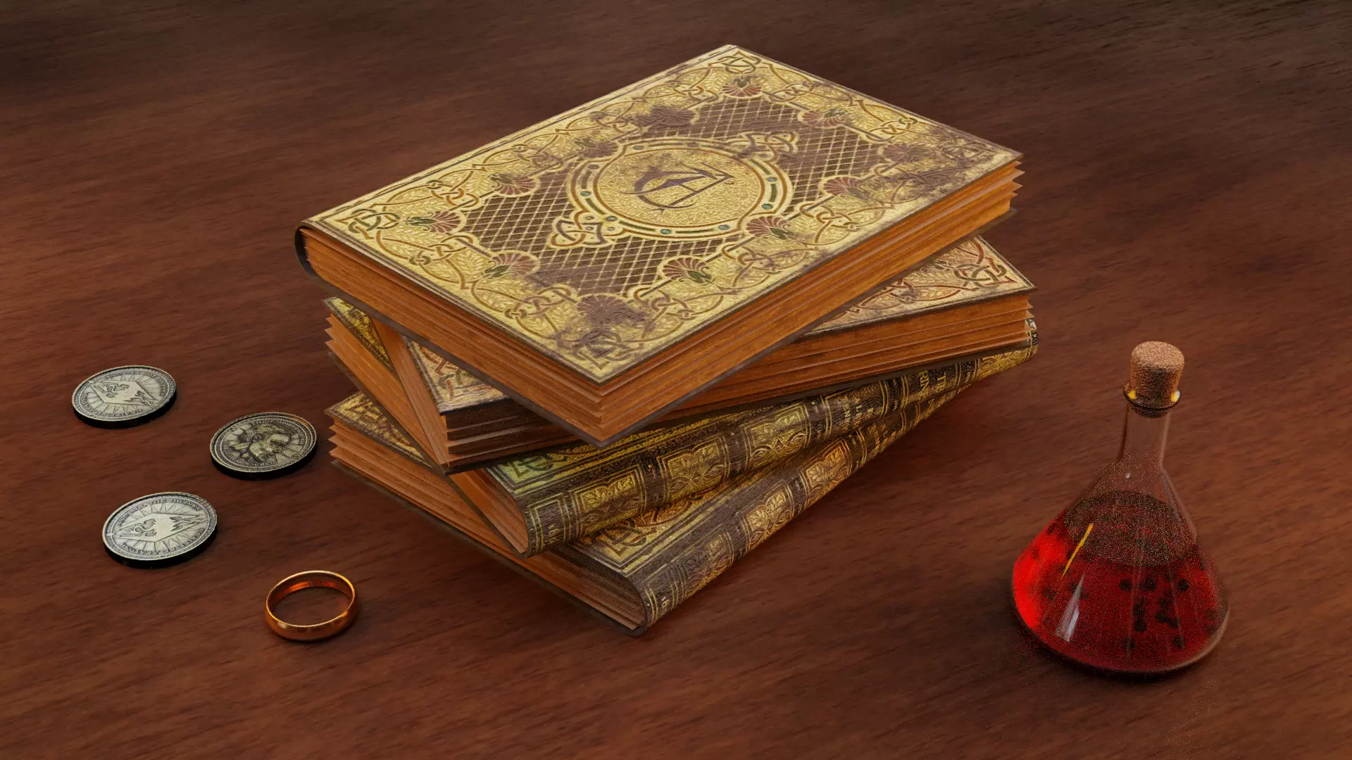 skyrim old books 3D model_0