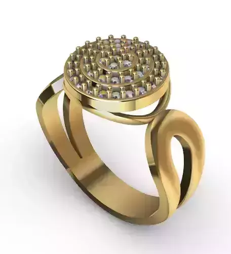 Anel redondo craveado duplo