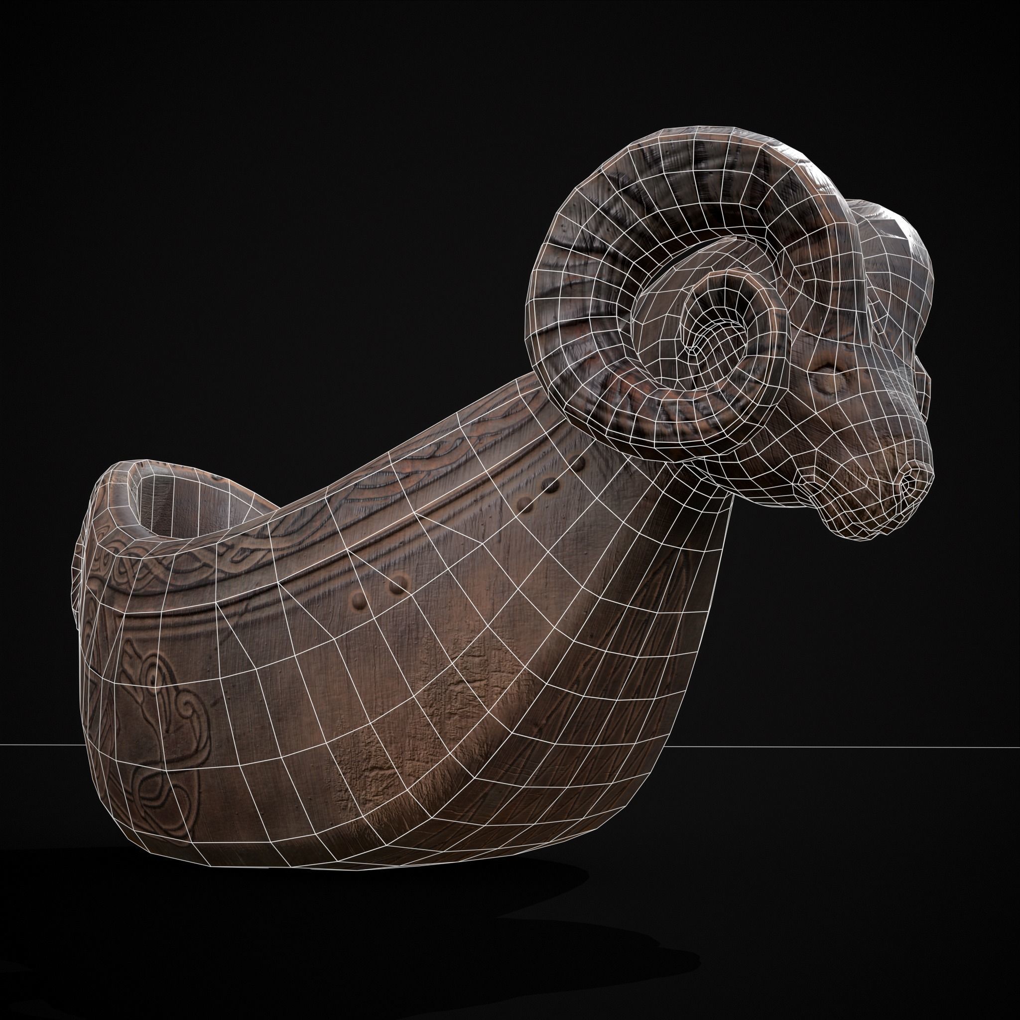 Ram Drinking Vessel Low-poly 3D model_23