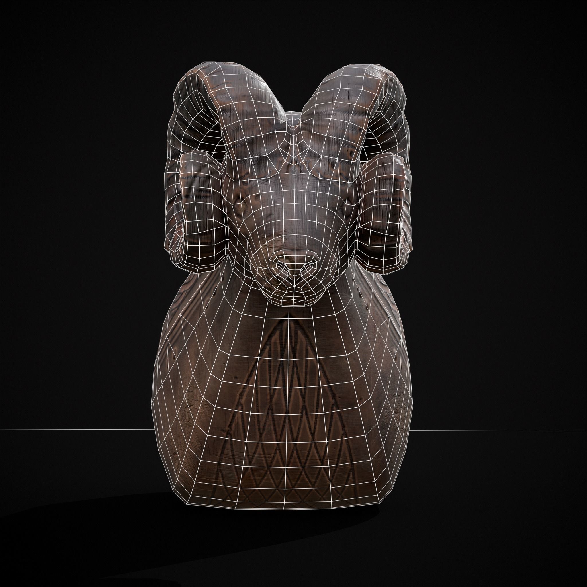 Ram Drinking Vessel Low-poly 3D model_5