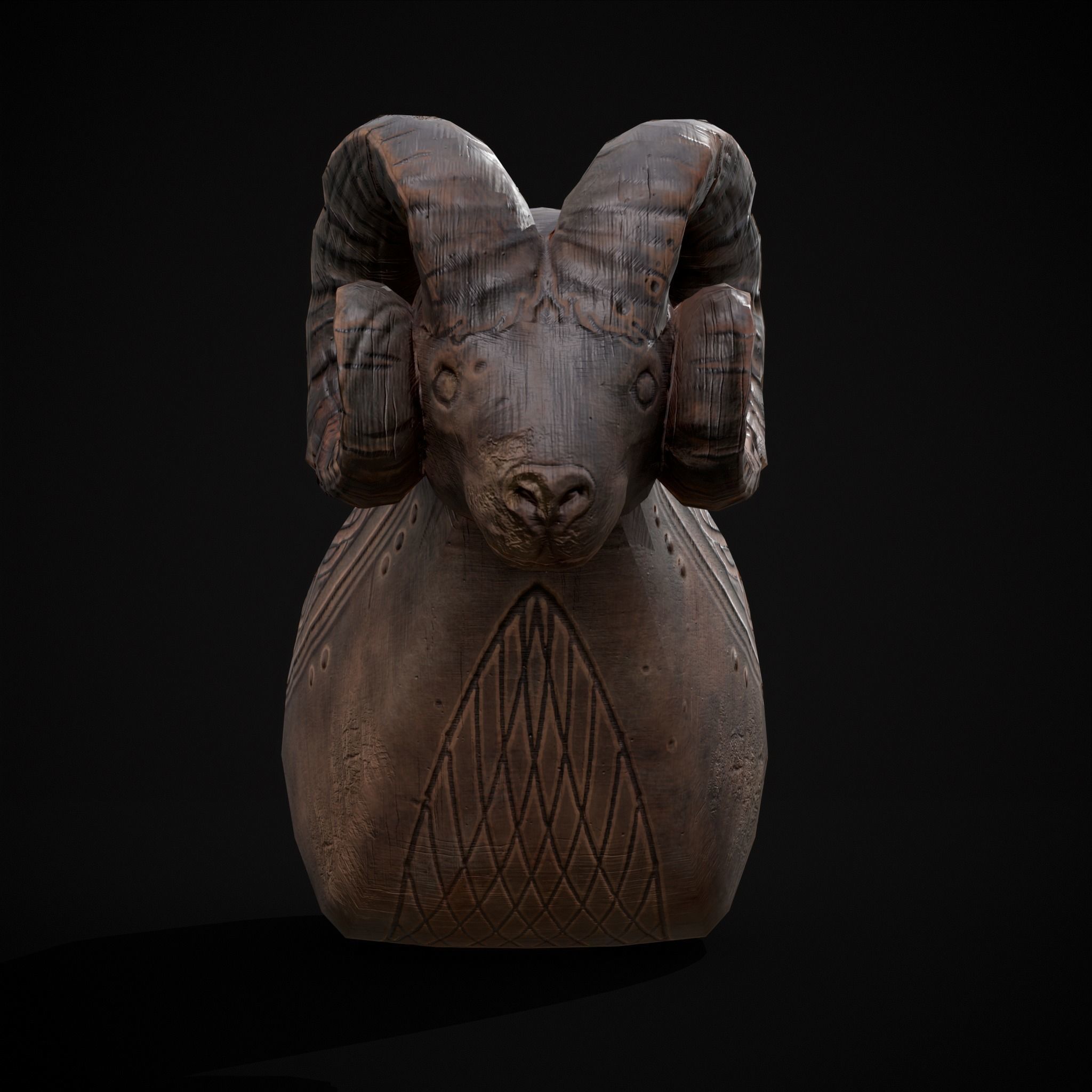 Ram Drinking Vessel Low-poly 3D model_4