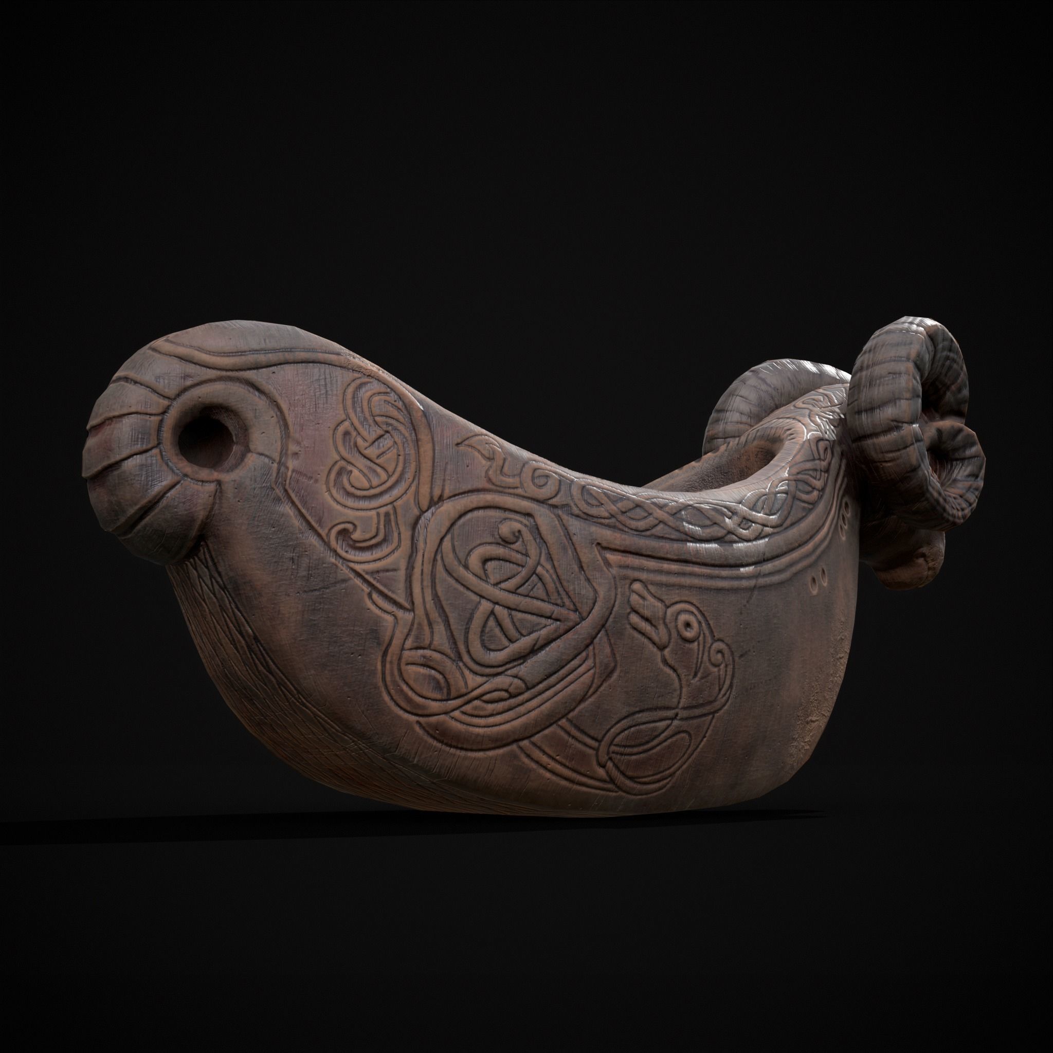 Ram Drinking Vessel Low-poly 3D model_14