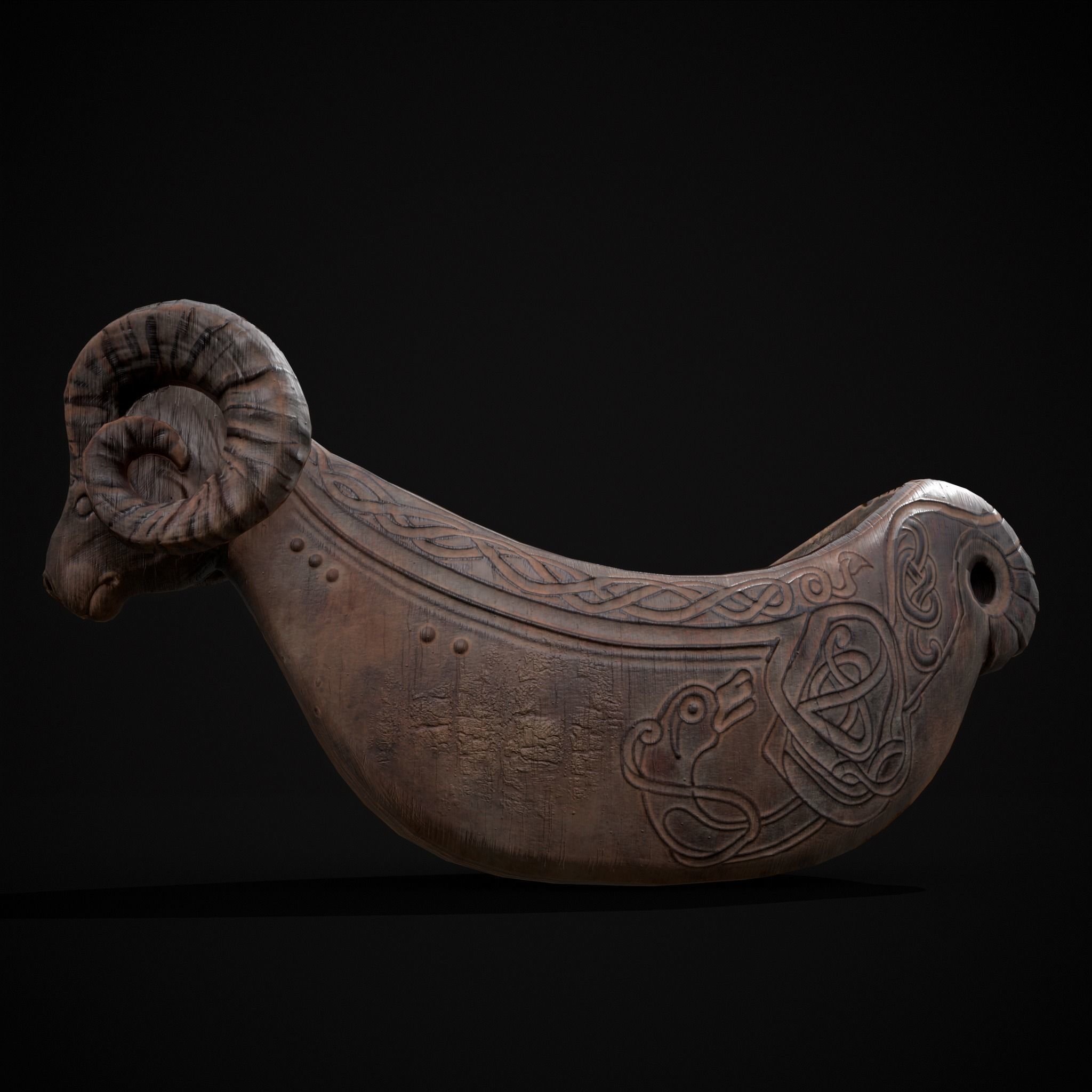 Ram Drinking Vessel Low-poly 3D model_8