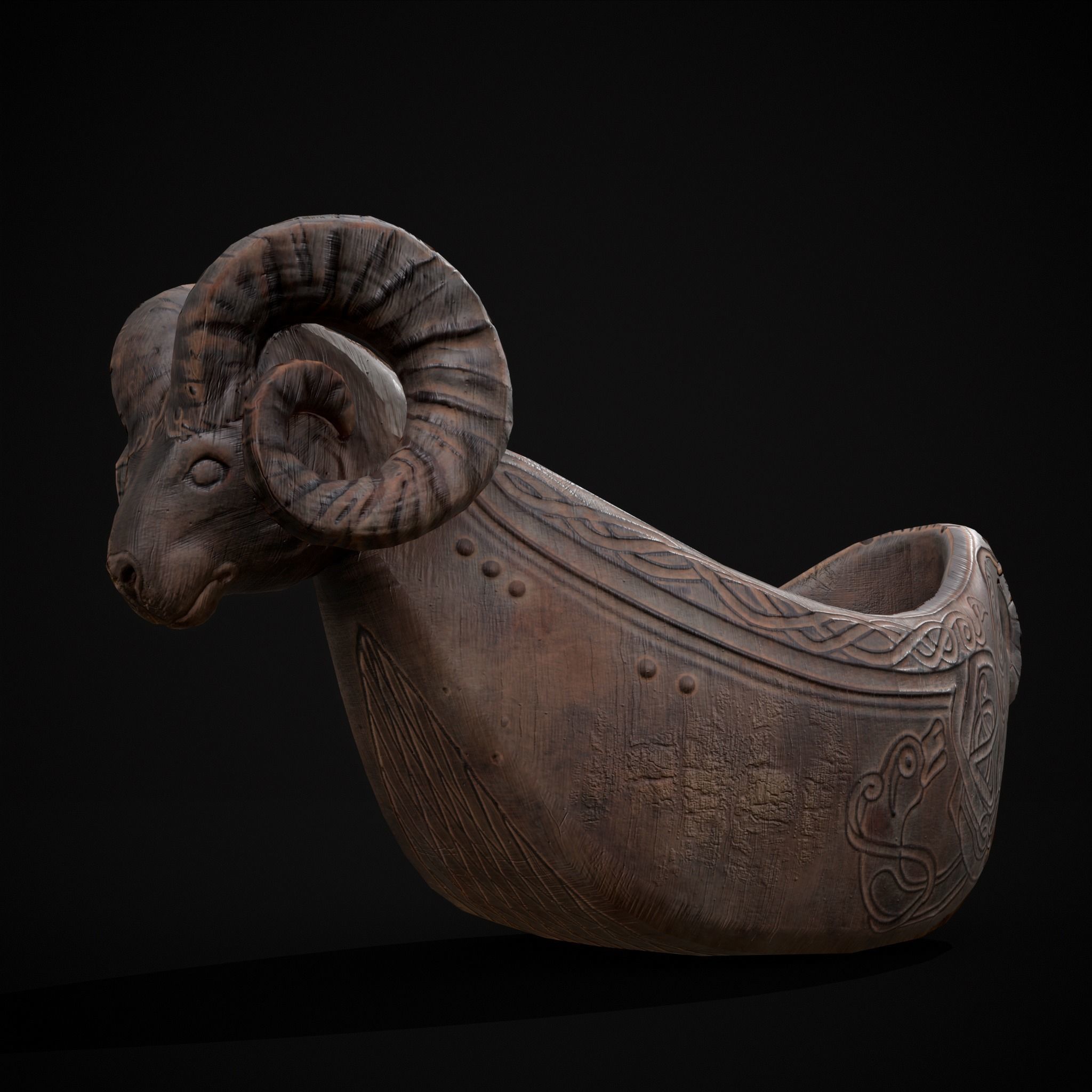 Ram Drinking Vessel Low-poly 3D model_6