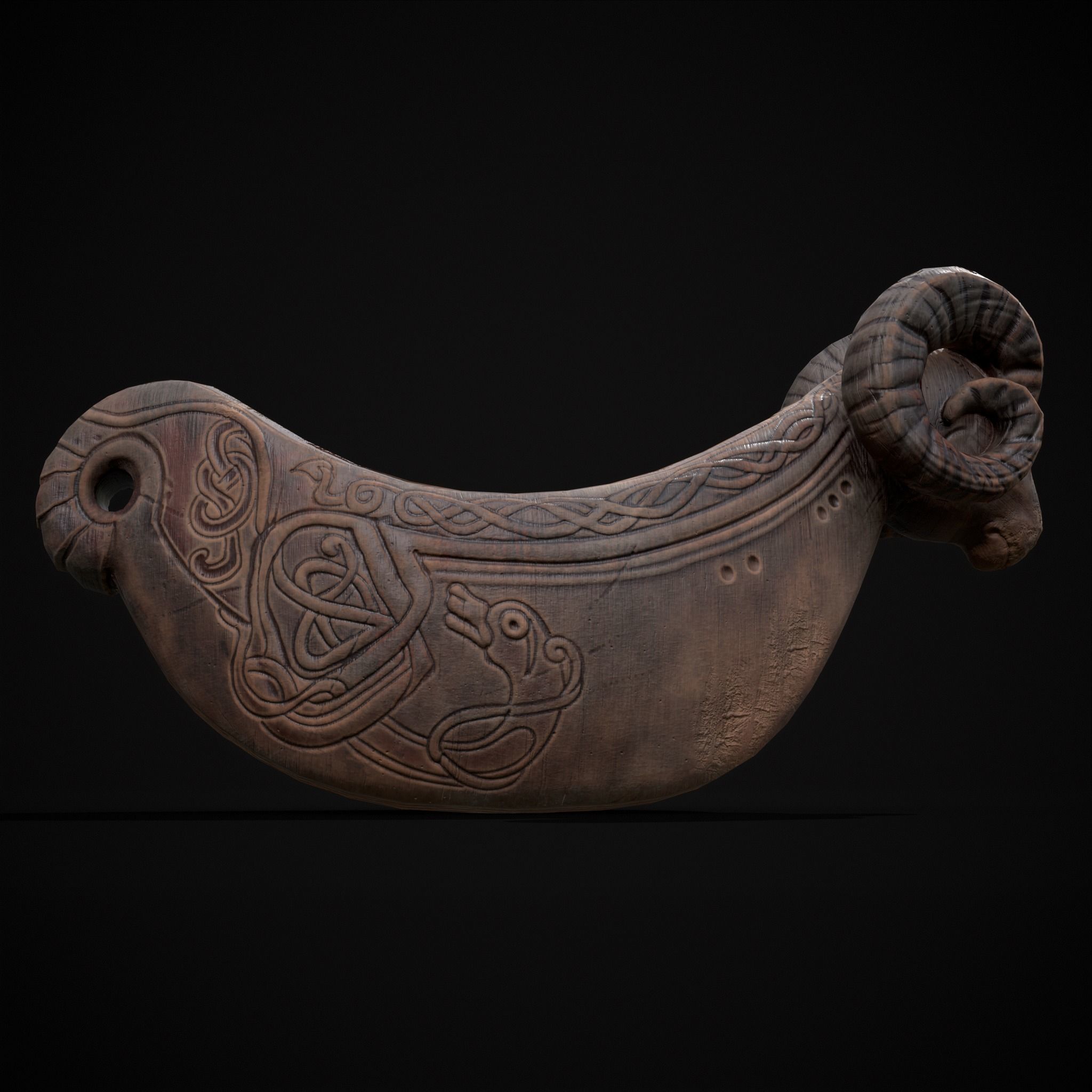 Ram Drinking Vessel Low-poly 3D model_16