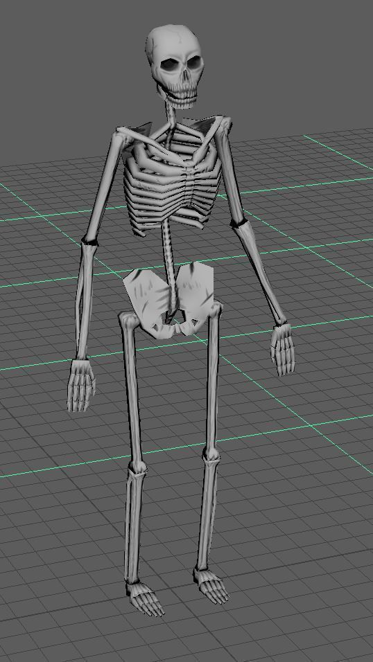 Low Poly Skeleton 3D Model - Fully Rigged and Textured Low-poly 3D model_3