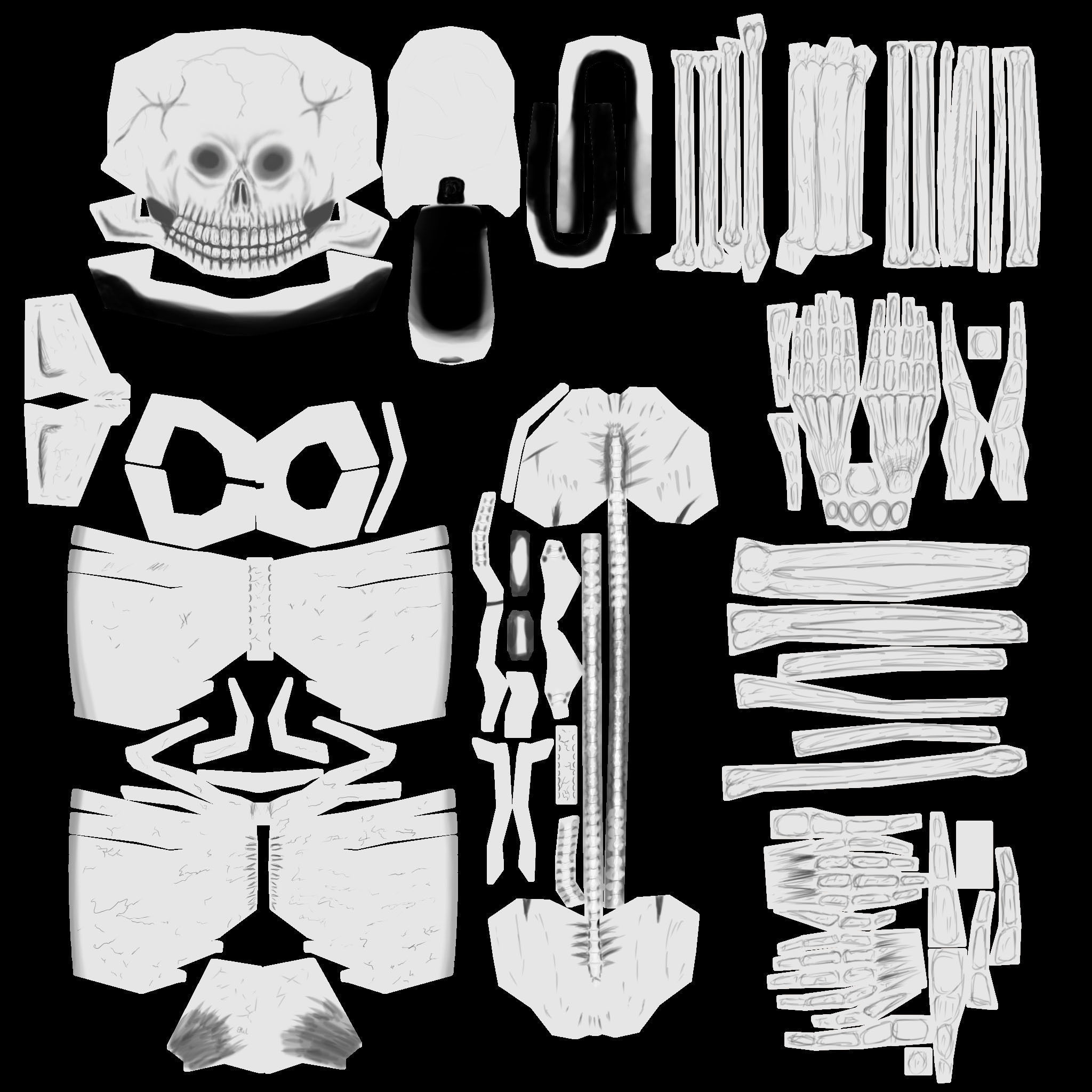Low Poly Skeleton 3D Model - Fully Rigged and Textured Low-poly 3D model_5