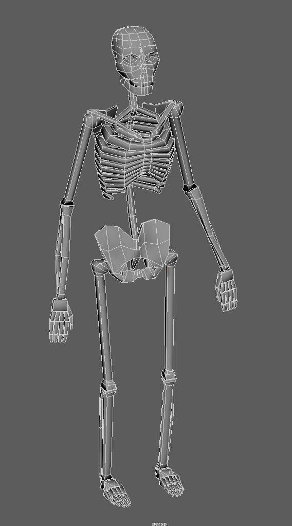 Low Poly Skeleton 3D Model - Fully Rigged and Textured Low-poly 3D model_2