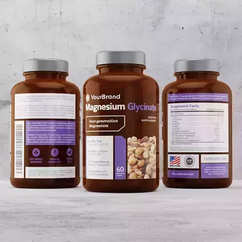 Supplement Bottle Packaging with Tablet Inside