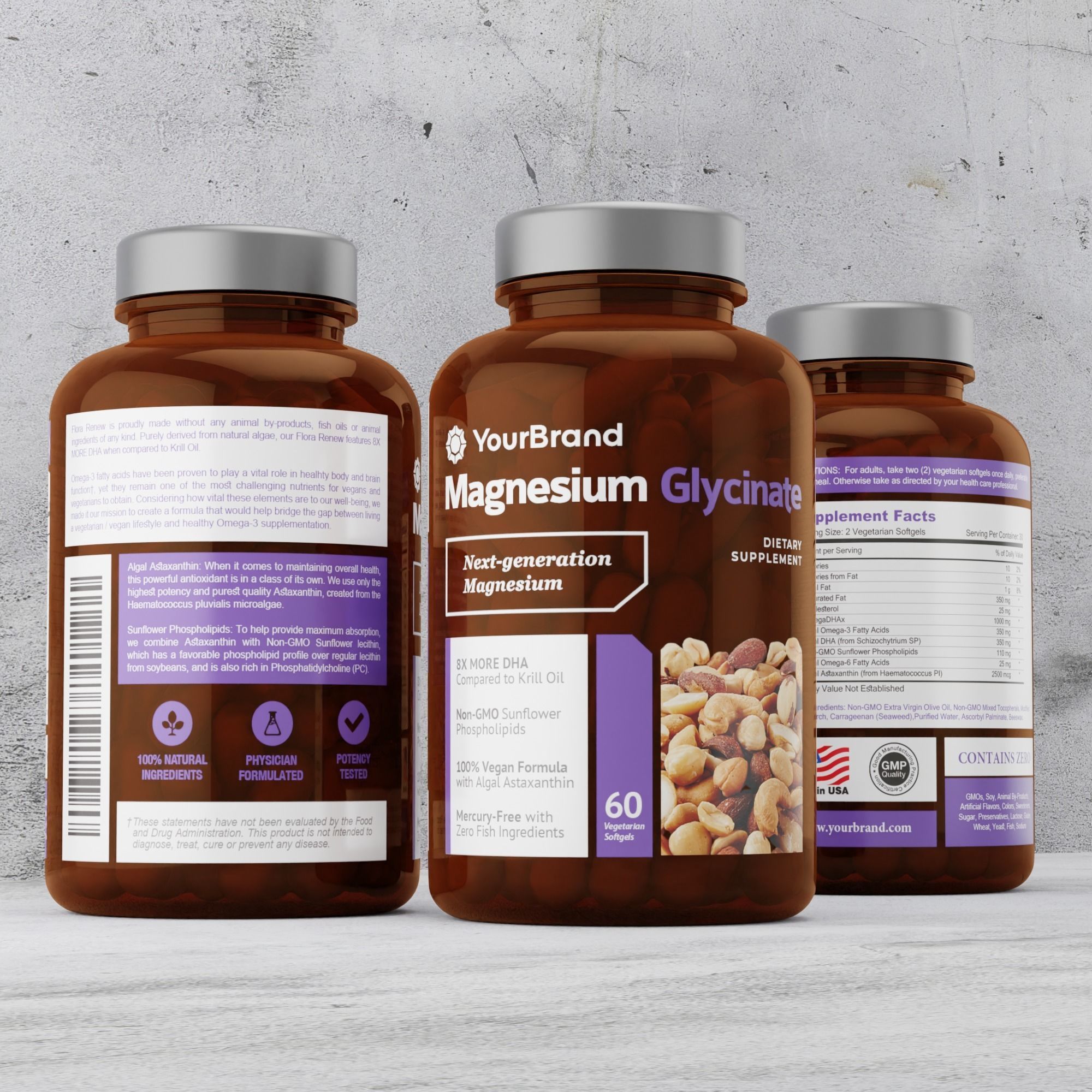 Supplement Bottle Packaging with Tablet Inside 3D model_1