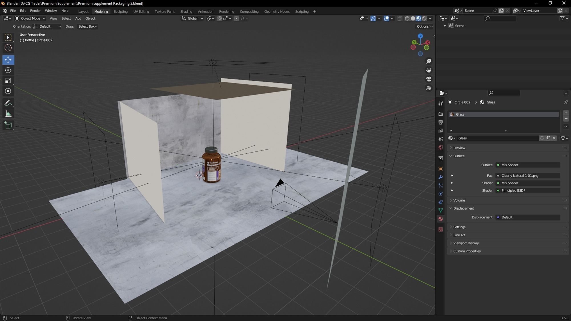 Supplement Bottle Packaging with Tablet Inside 3D model_7