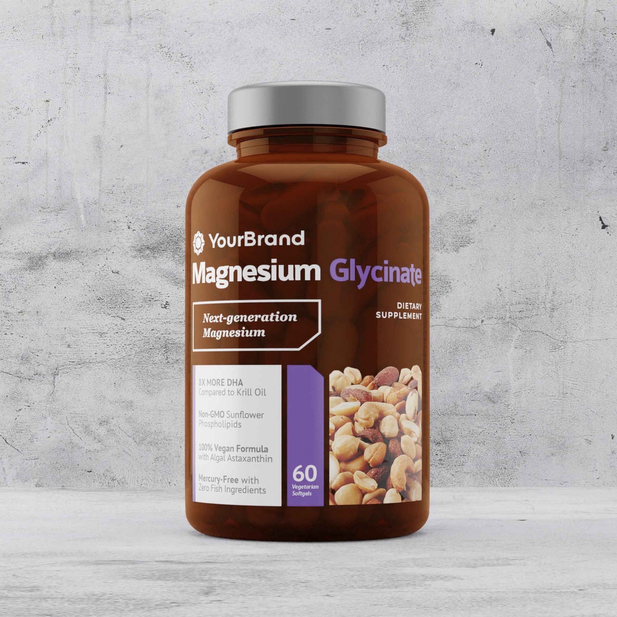 Supplement Bottle Packaging with Tablet Inside 3D model_4