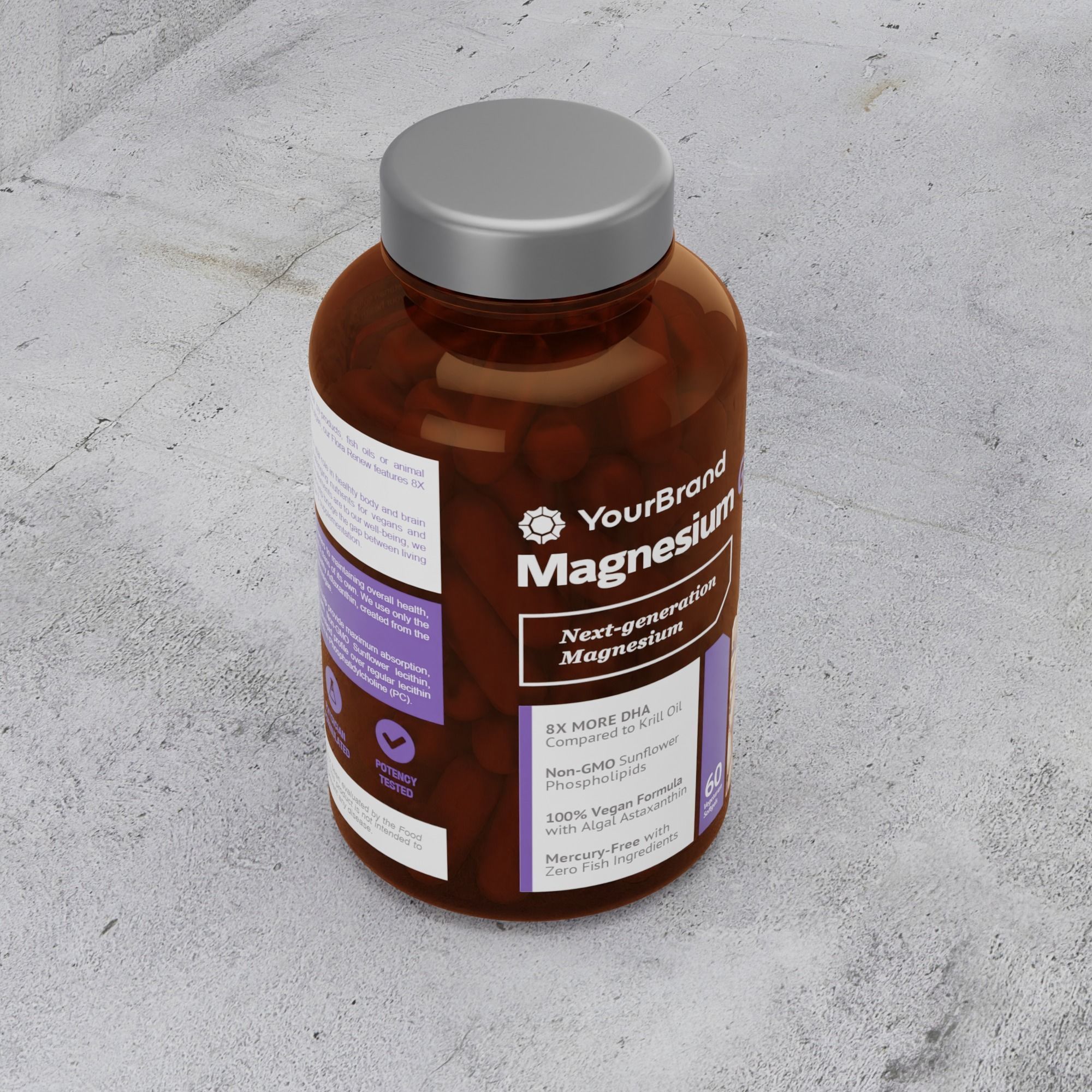 Supplement Bottle Packaging with Tablet Inside 3D model_6