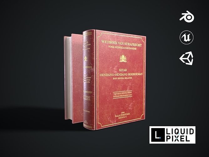 Book 2 Low-poly 3D model