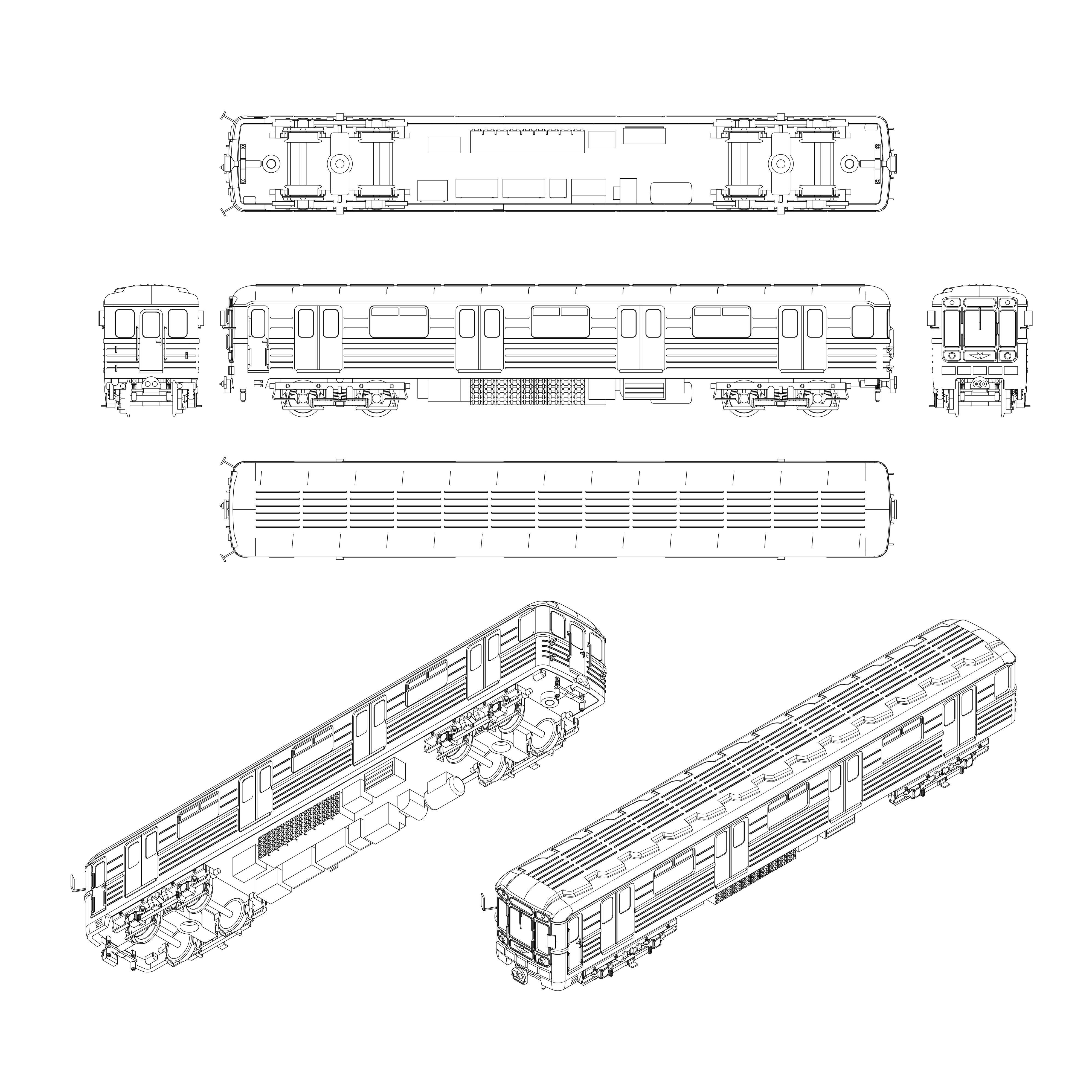 Metrovagonmash 81-717 wagon of the Budapest Metro in scale TT 3D print model_2