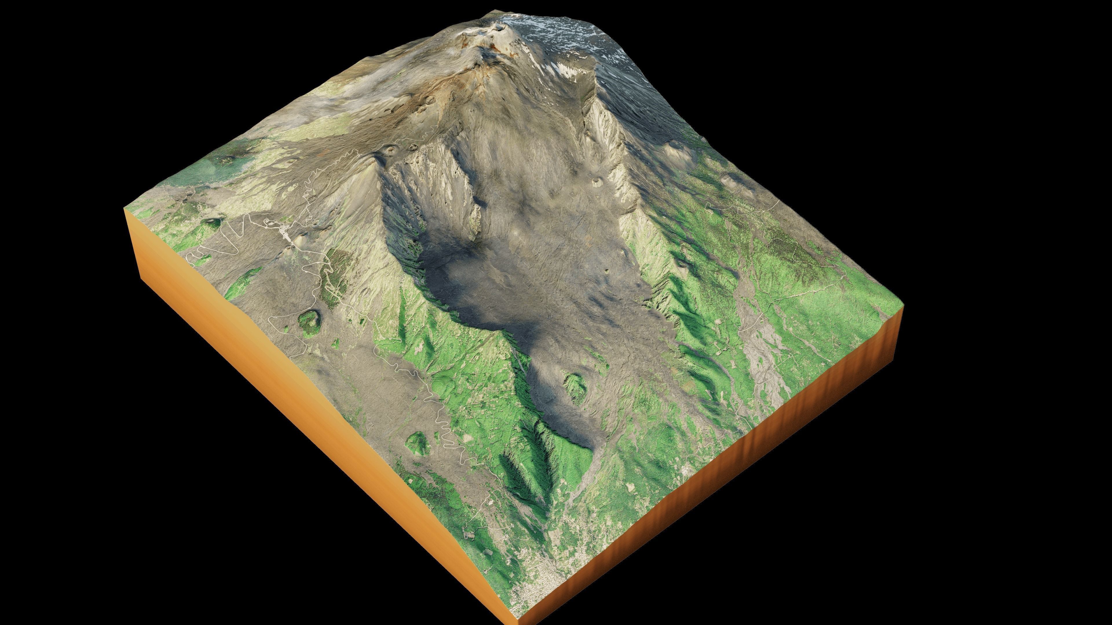 Mount Etna 3d model terrain 3D model_7