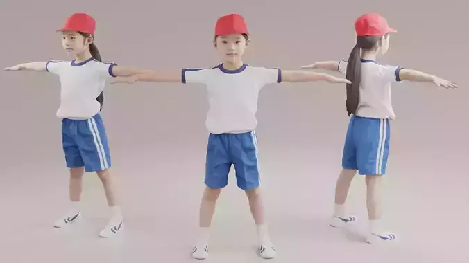 Elementary school girls in gym clothes 233 Momo