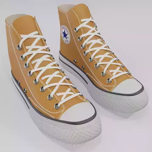 Basketball Leather Shoes Converse All Star Orange 3D model