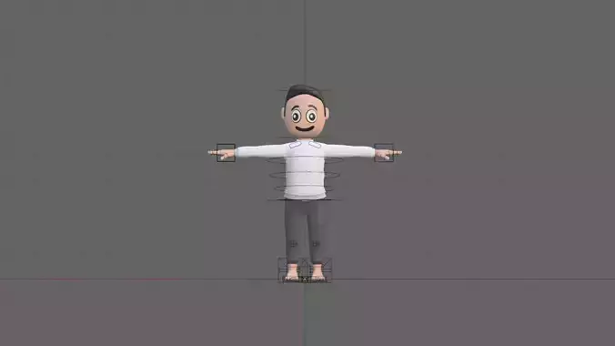3D  boy character with 2d face expression Low-poly 3D model