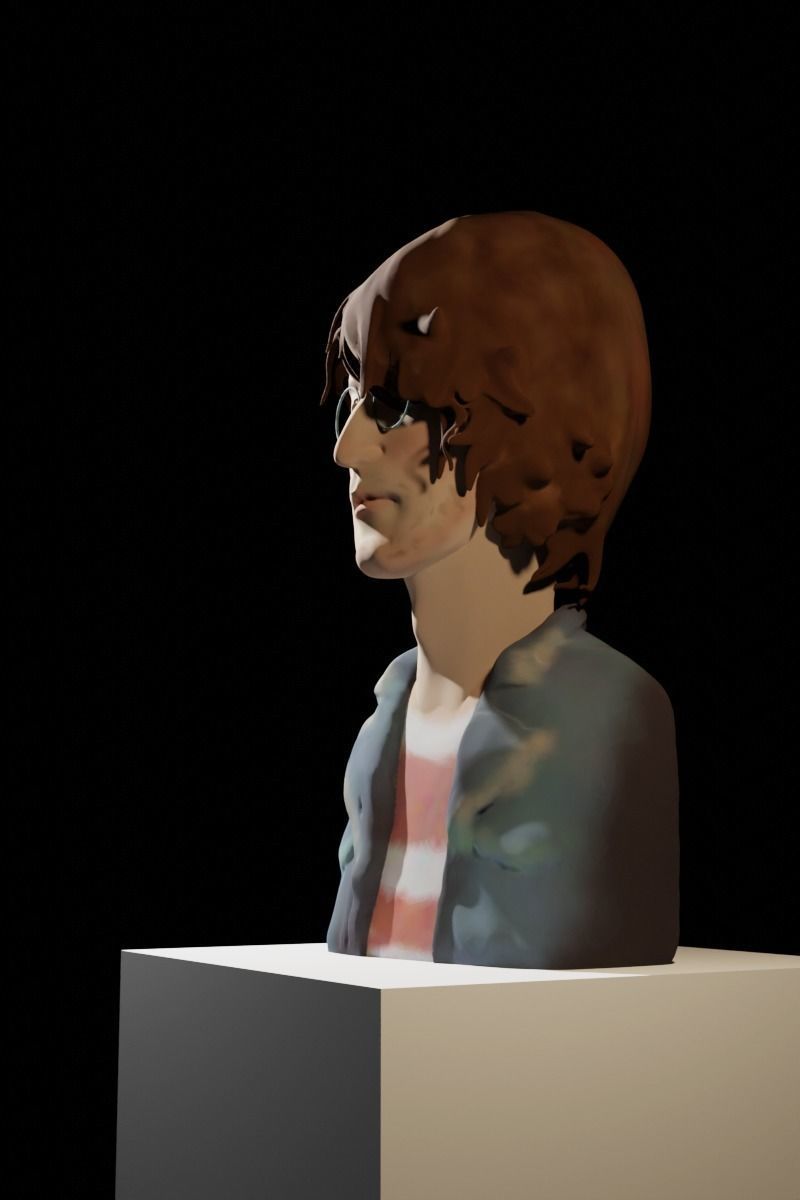 A bust of a man resembling John Free 3D model_2