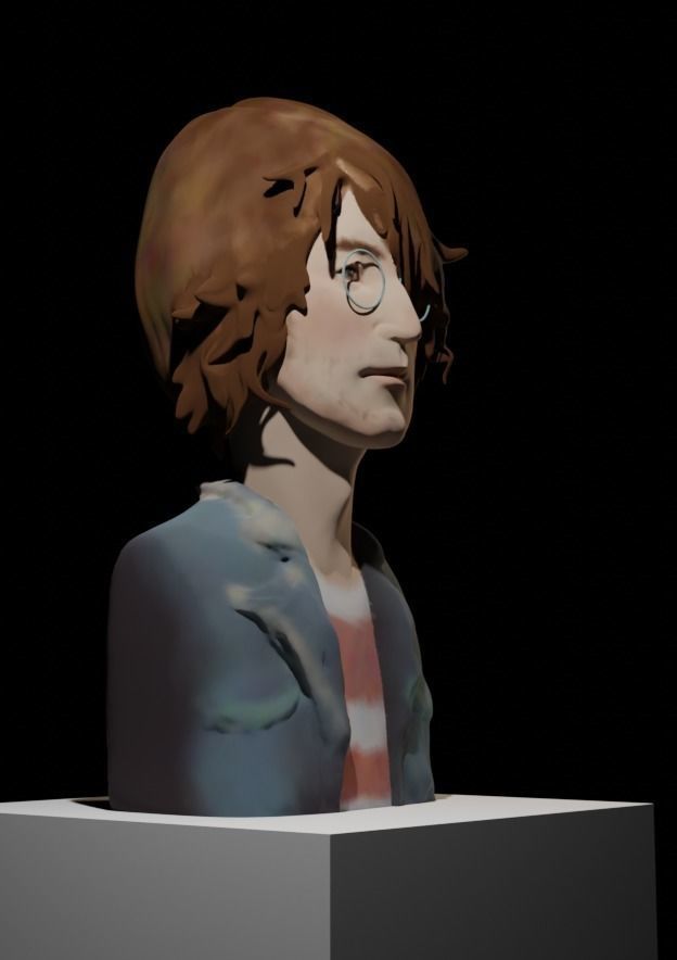 A bust of a man resembling John Free 3D model_1