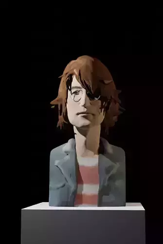 A bust of a man resembling John