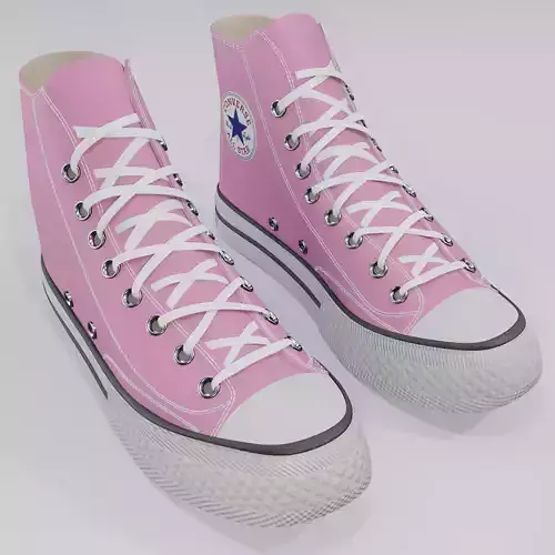 Basketball Leather Shoes Converse All Star Pink 3D model
