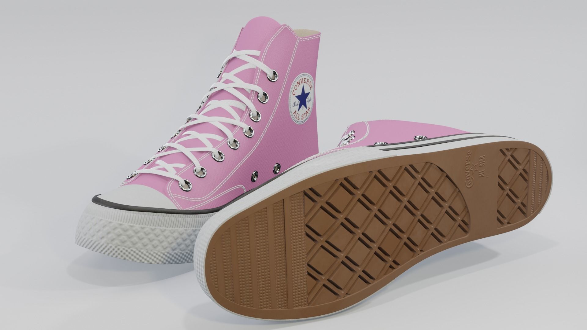Basketball Leather Shoes Converse All Star Pink 3D model_5