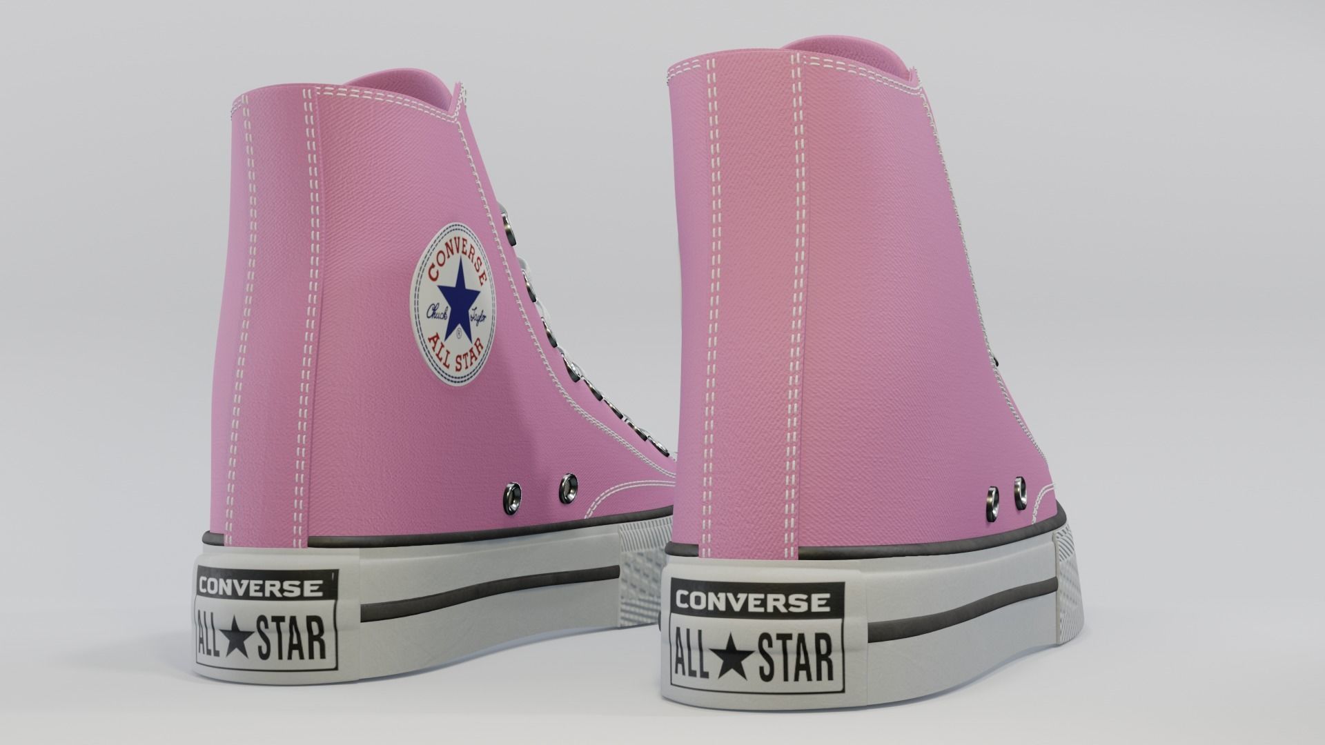 Basketball Leather Shoes Converse All Star Pink 3D model_2