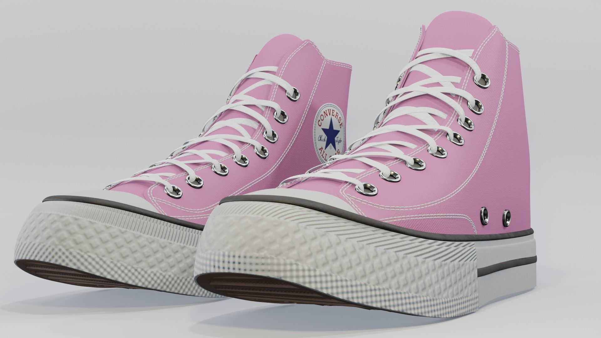 Basketball Leather Shoes Converse All Star Pink 3D model_3