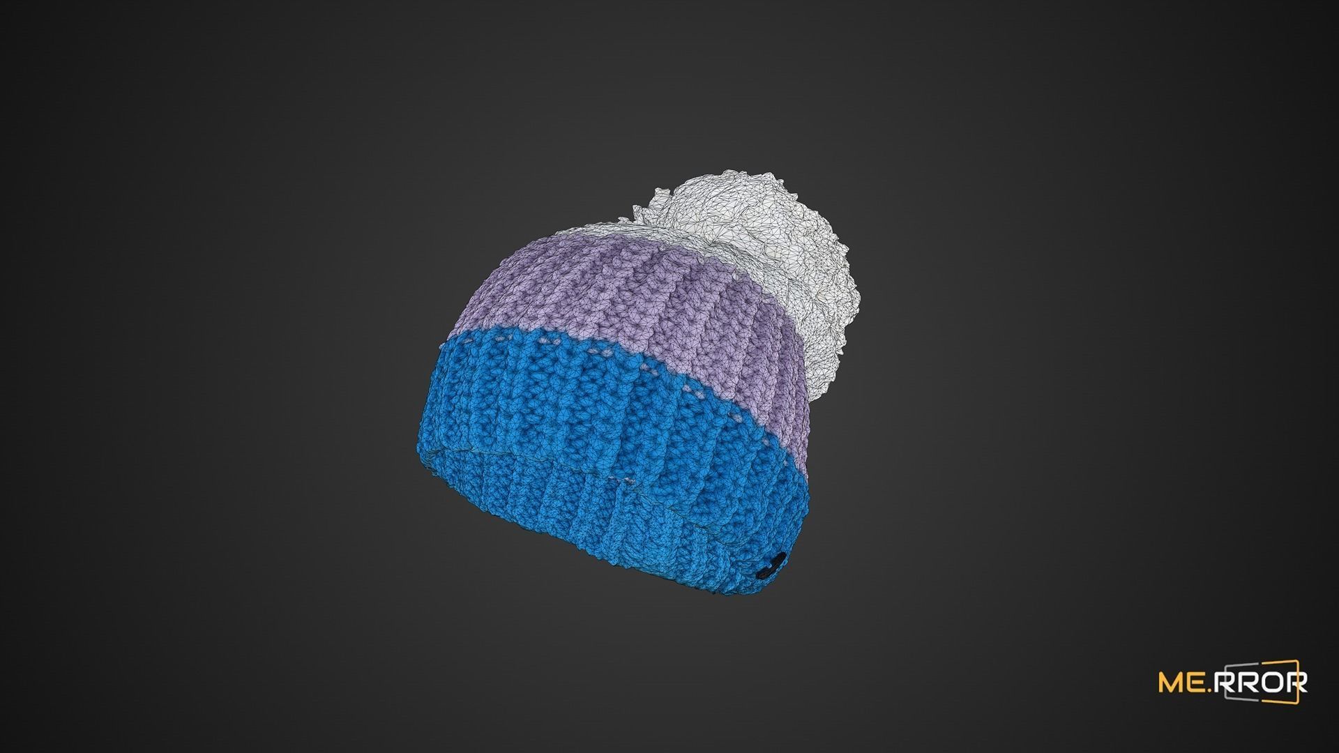 3 Color Knit Hat 3D model_7